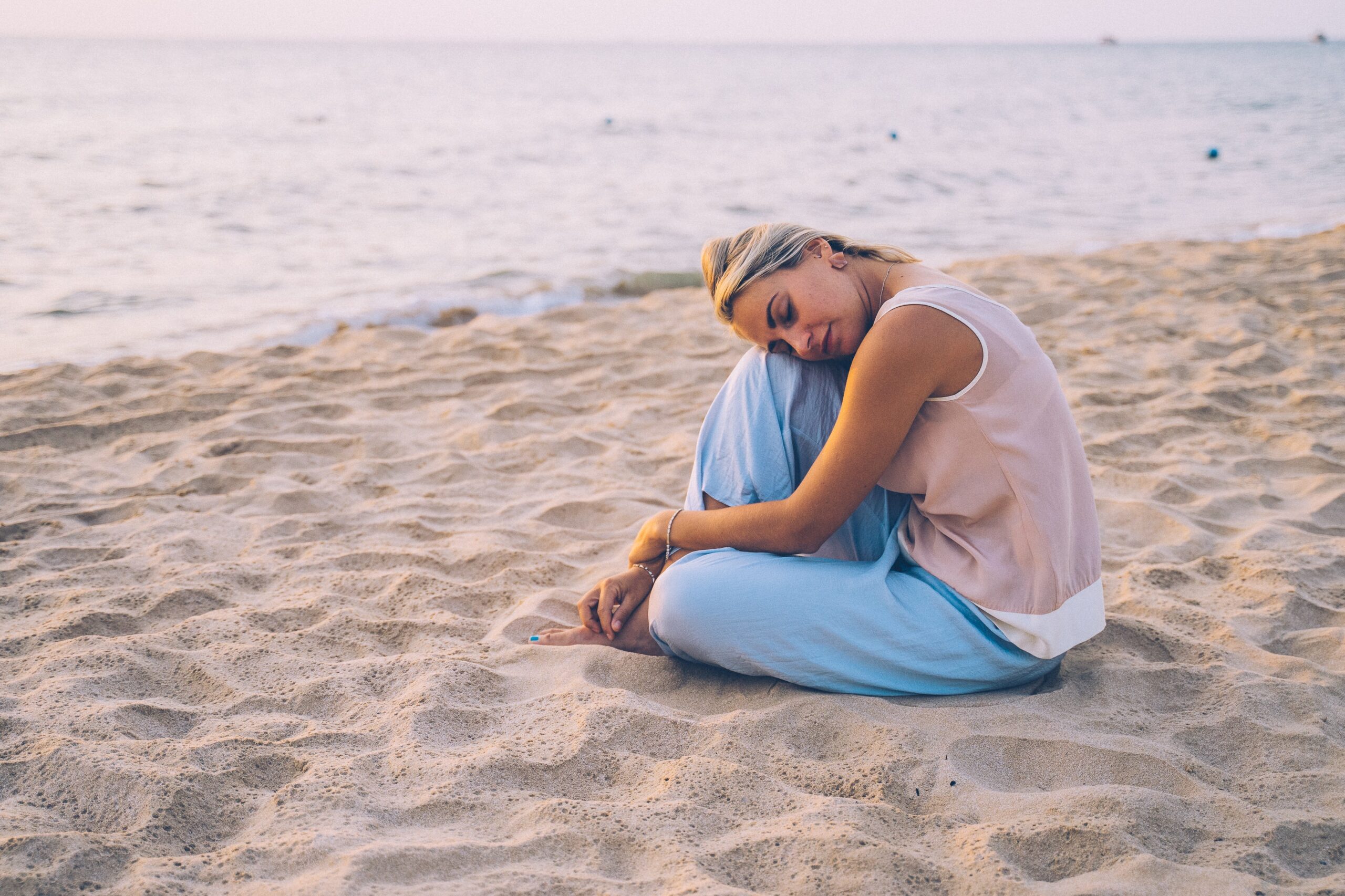 Thoughtful on the beach